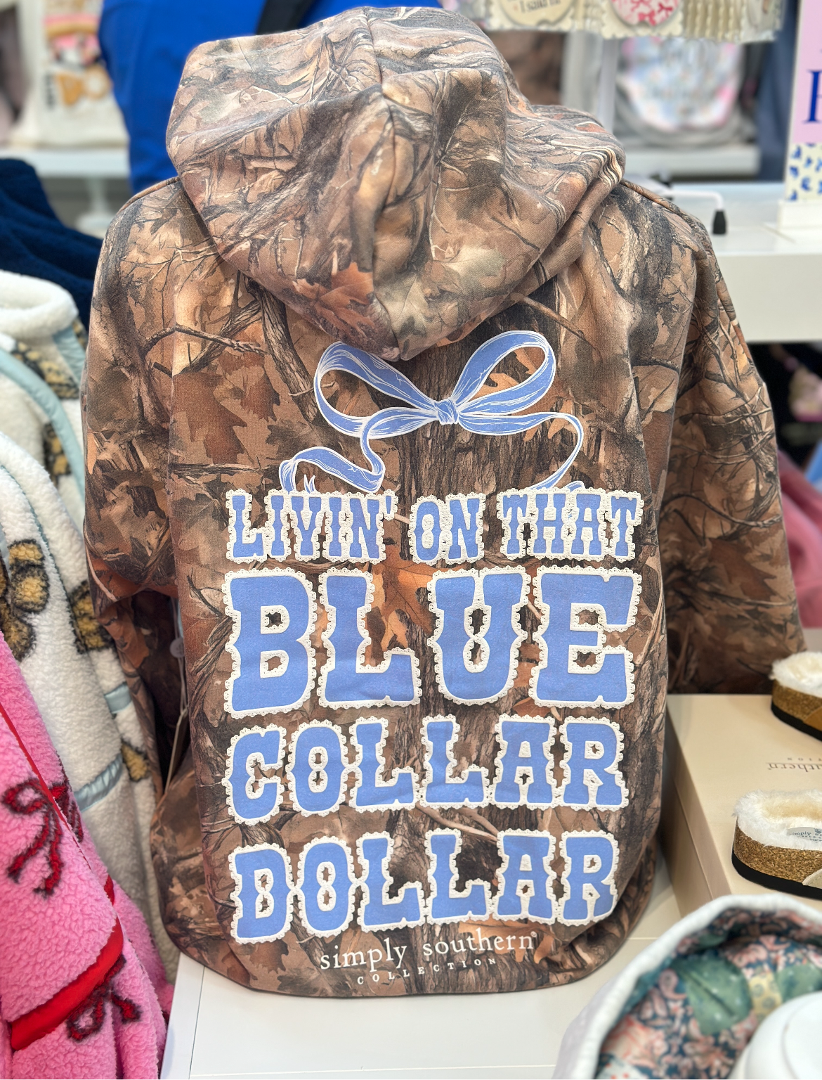 Simply Southern Blue Collar Camo Hoodie