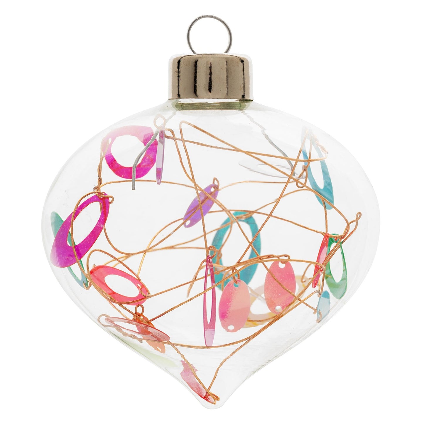 Clear Glass Colorful Retro Shape Filled Ornaments
