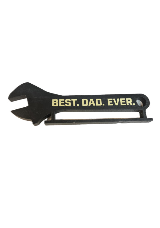 Best.Dad.Ever Black Wooden Wrench Shelf Sitter