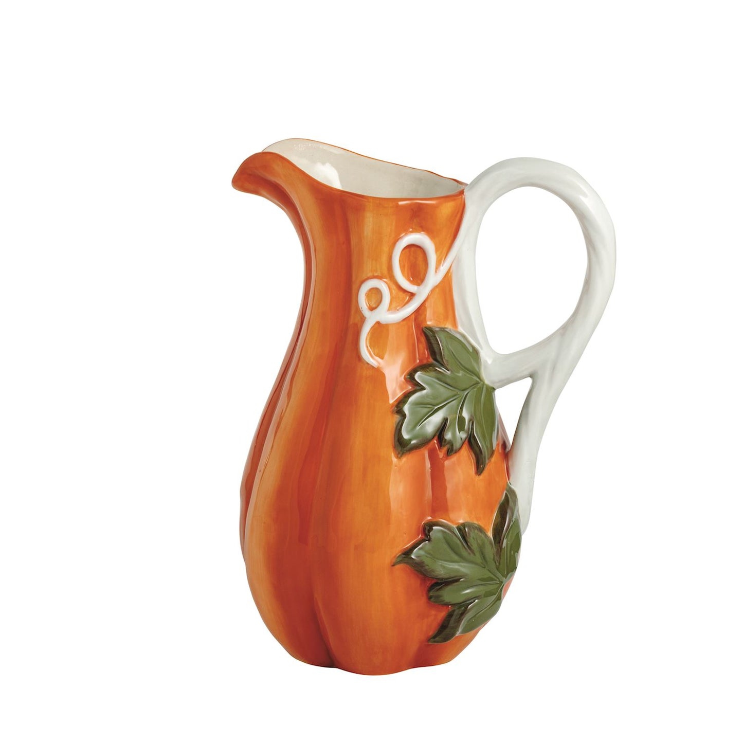 Mud Pie Leaf Handle Gourd Pitcher