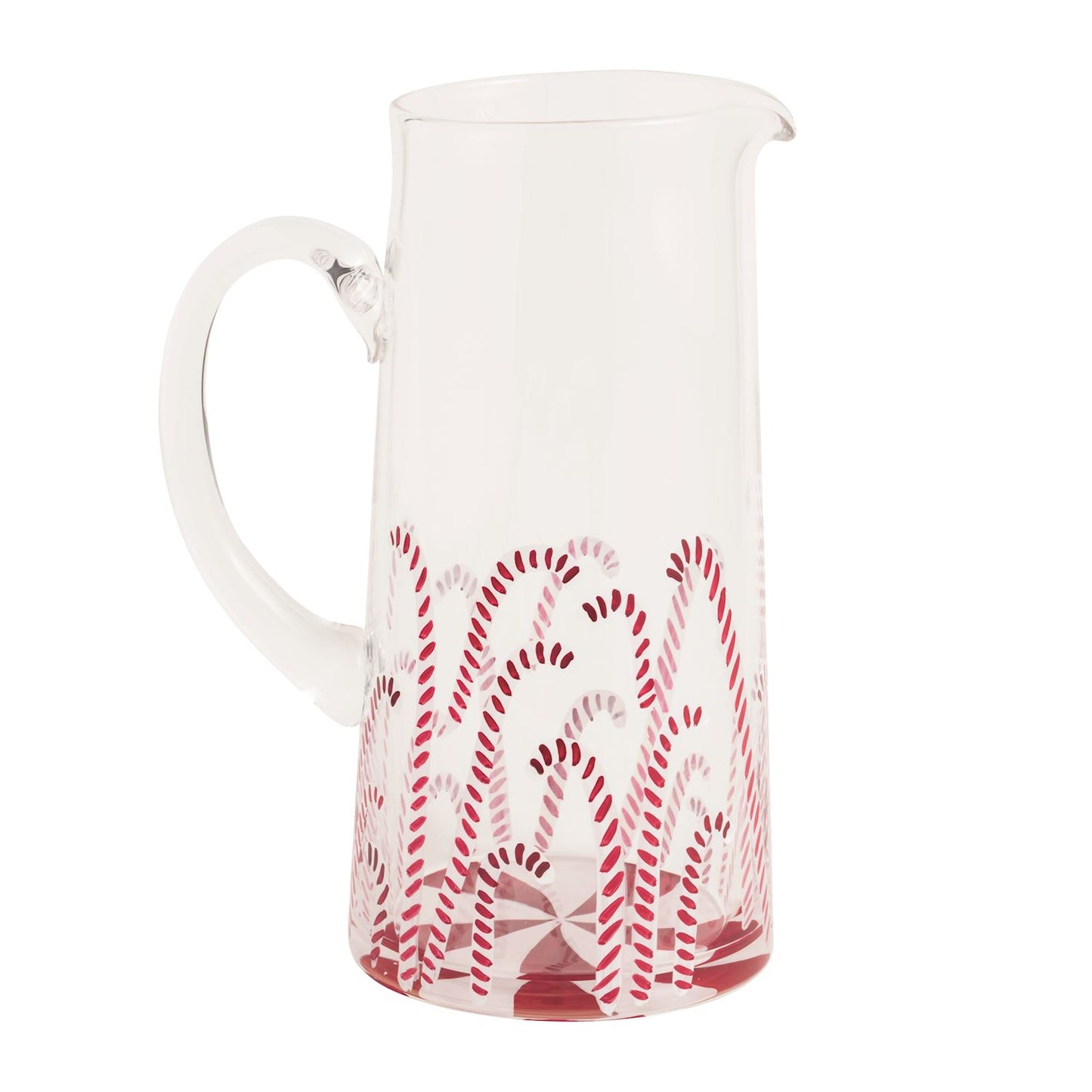 Mud Pie Candy Cane Glass Pitcher