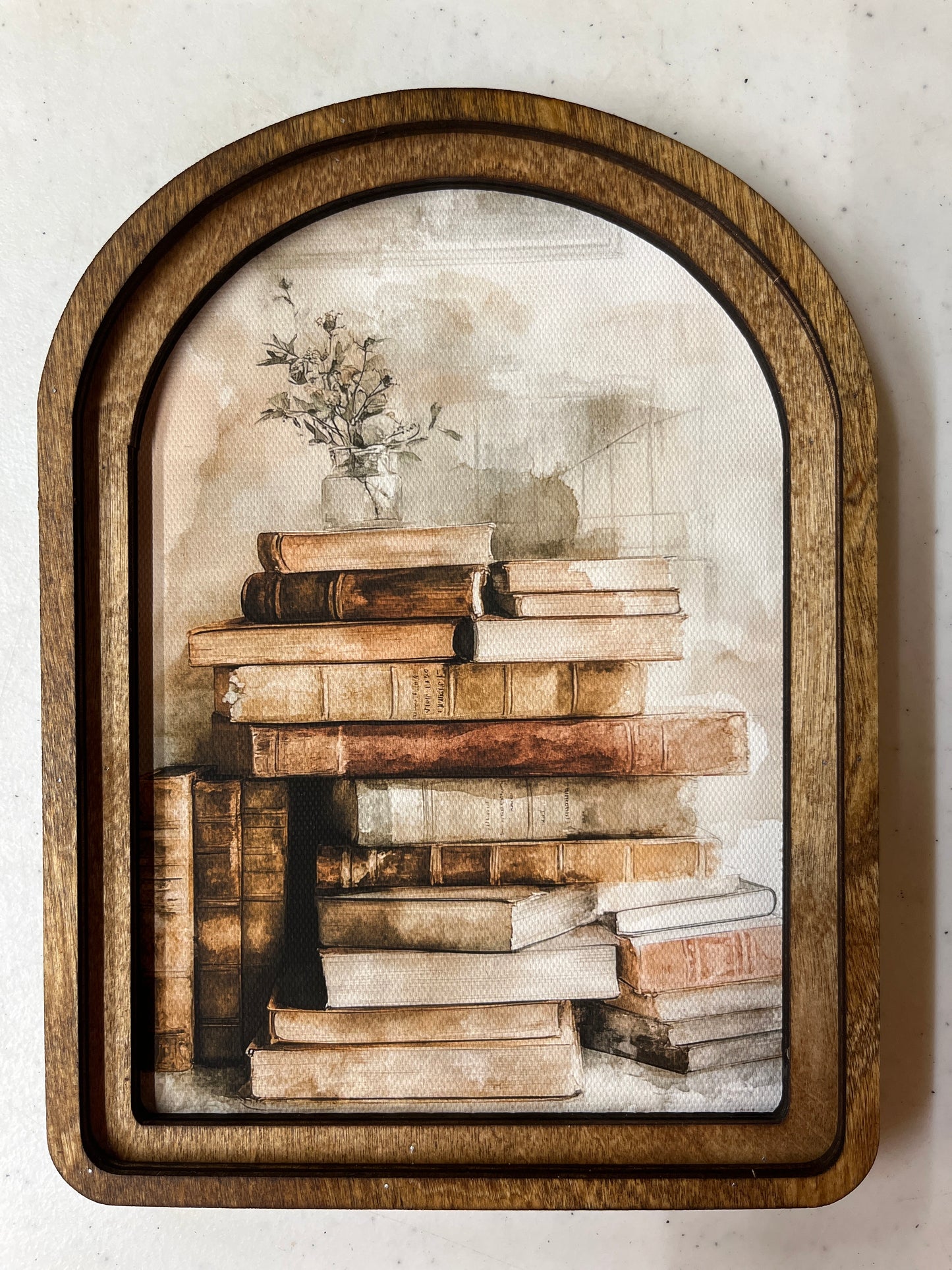 Arch Top Books Framed Art