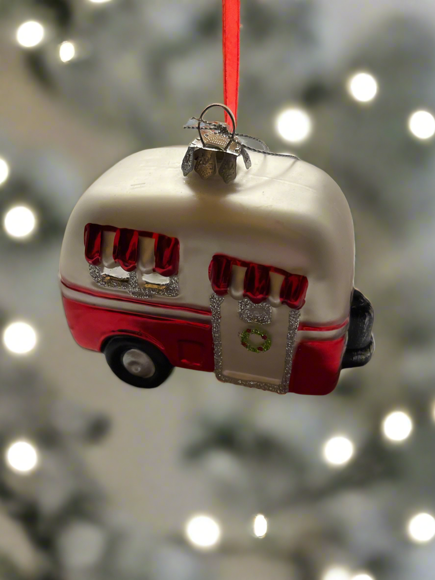 Glass Camper Ornament