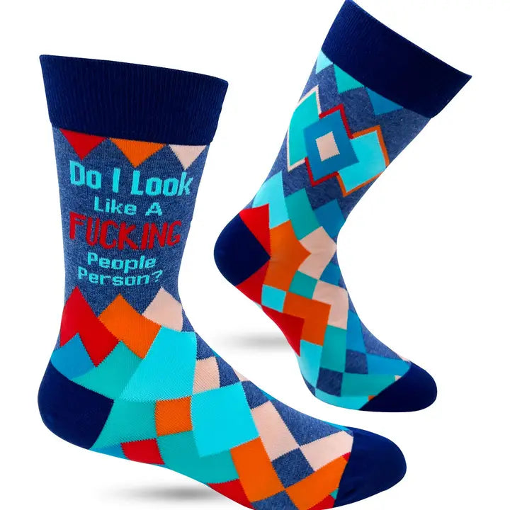 Do I Look Like A F..king People Person? Men's Crew Socks