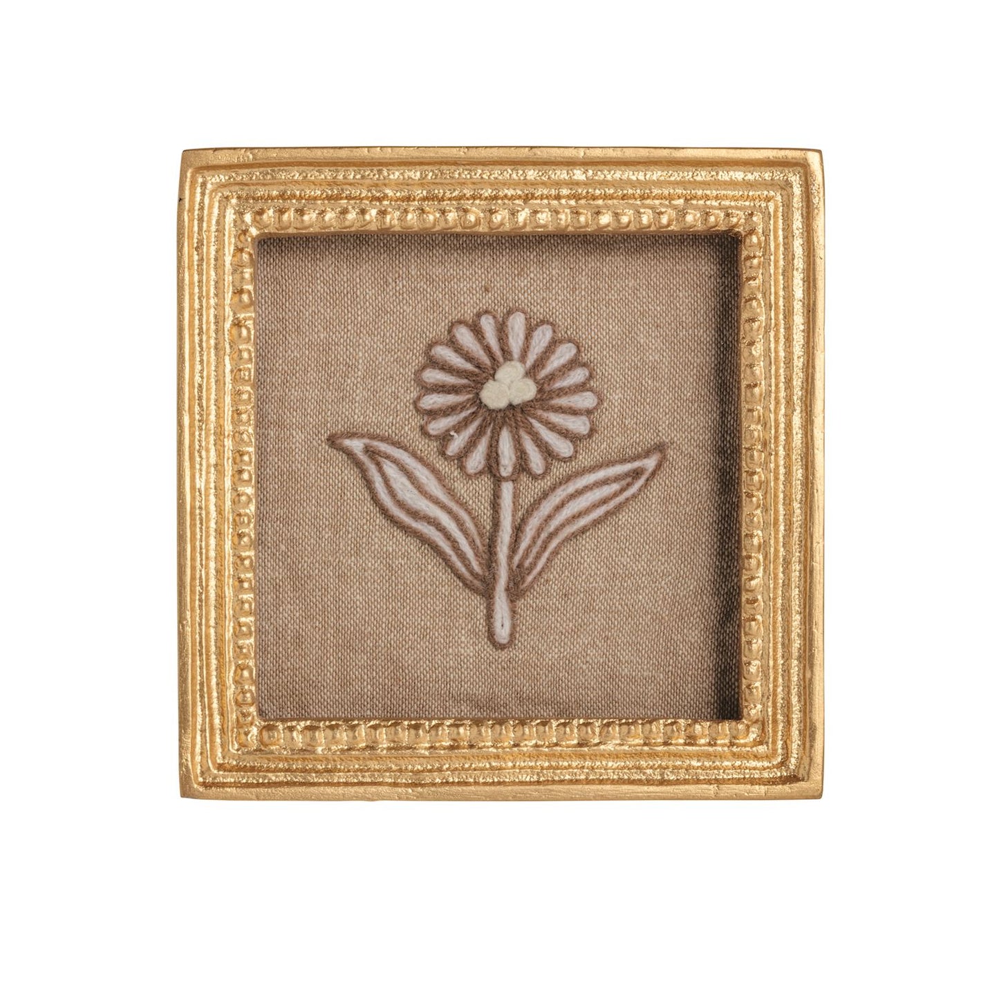 Mud Pie Gold Framed Block Print Flowers
