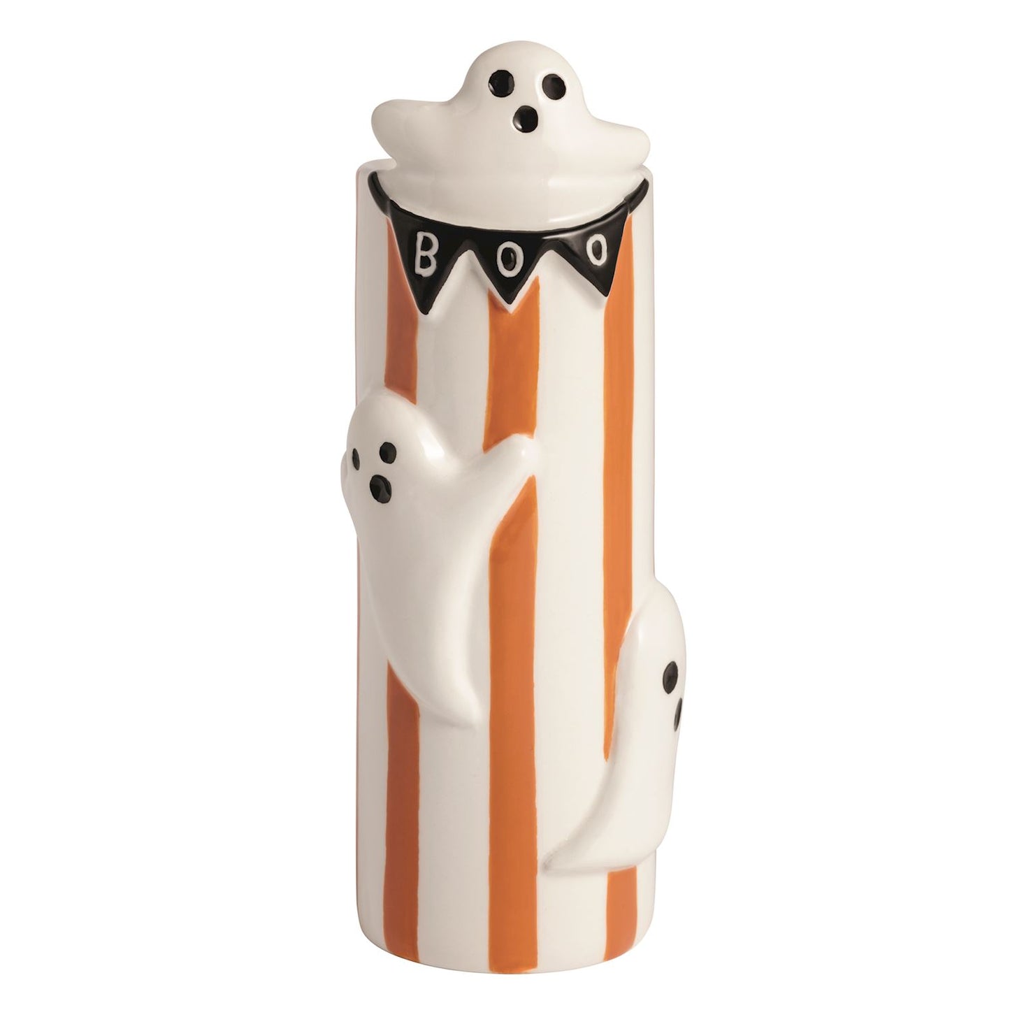 Mud Pie Ghost Orange Stripe Stem Vase