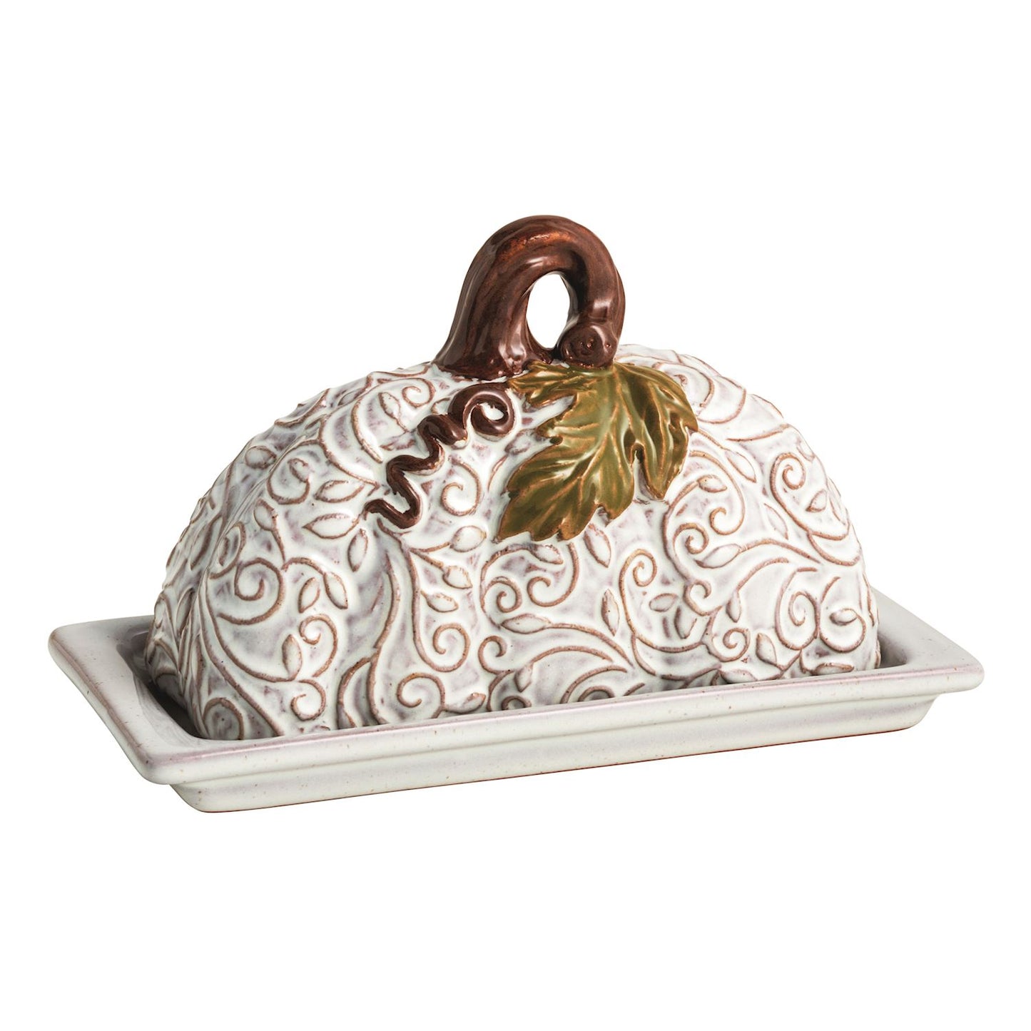 Mud Pie White Pumpkin Butter Dish