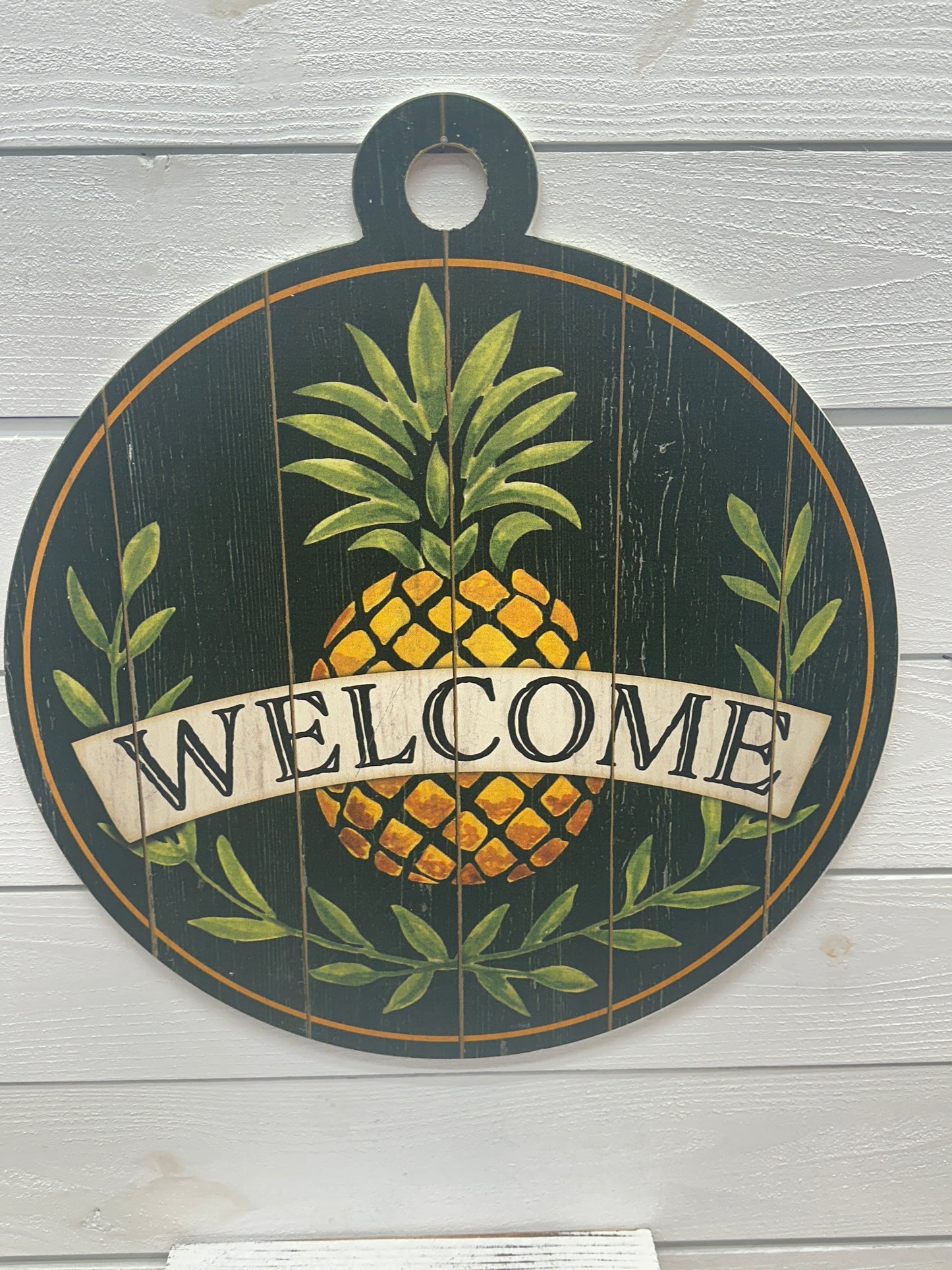Welcome Pineapple Round Adoornament