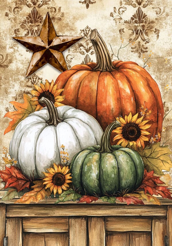 Garden Flag- Rustic Pumpkins