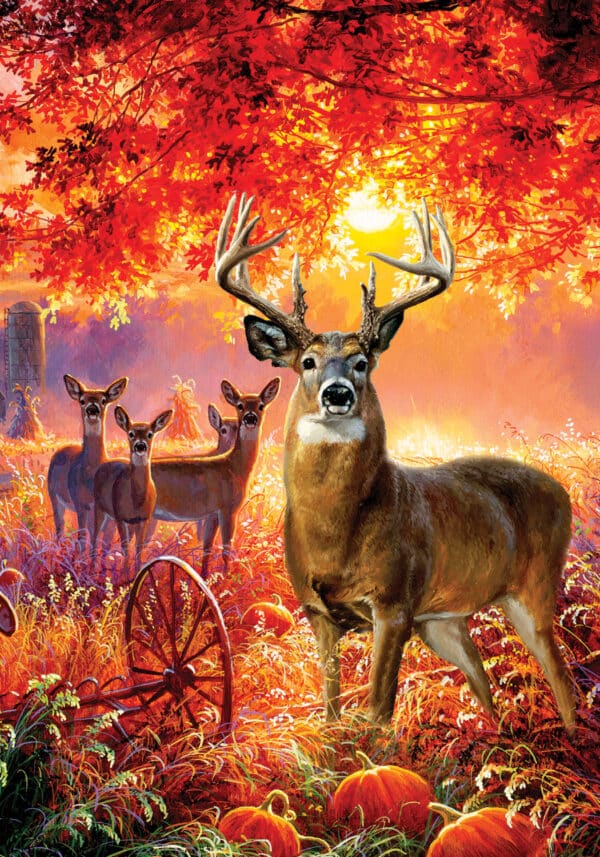 Garden Flag- Deer Pumpkins