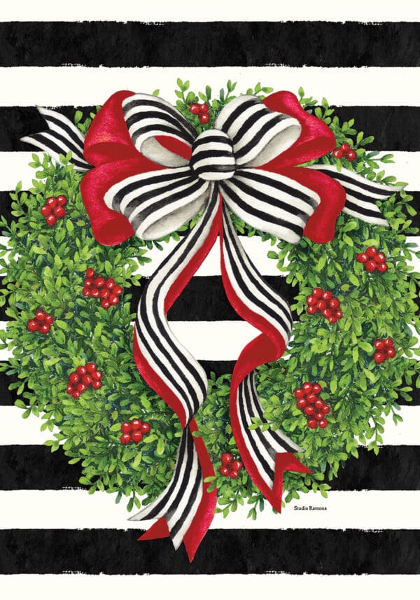 Garden Flag- Holiday Stripes