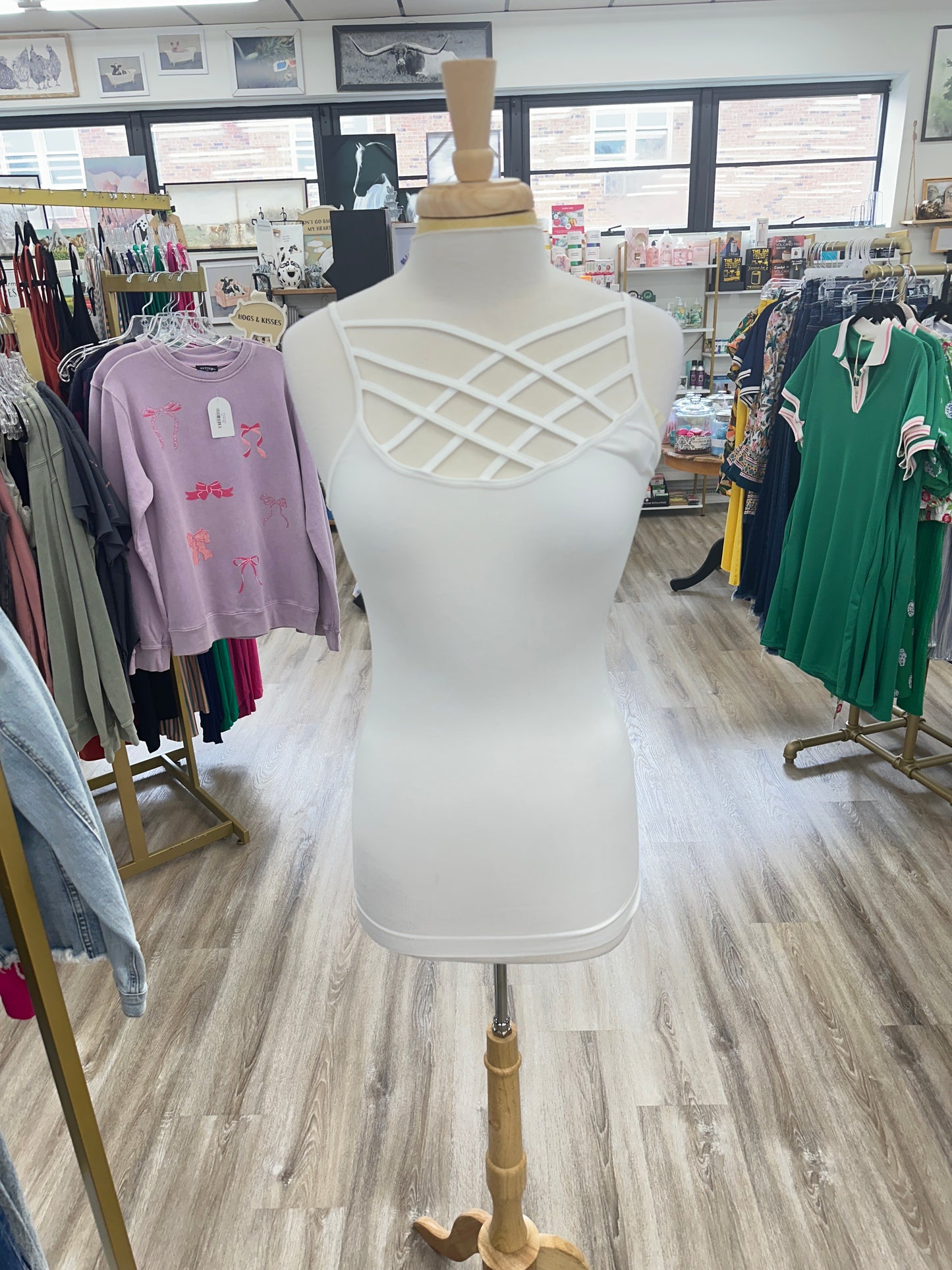 White Criss Cross Tank - L/XL