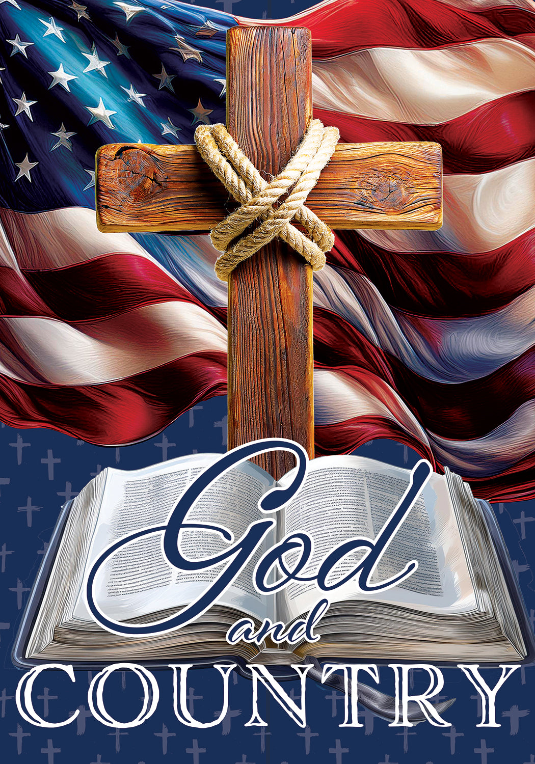 🔍 God and Country-Garden Flag