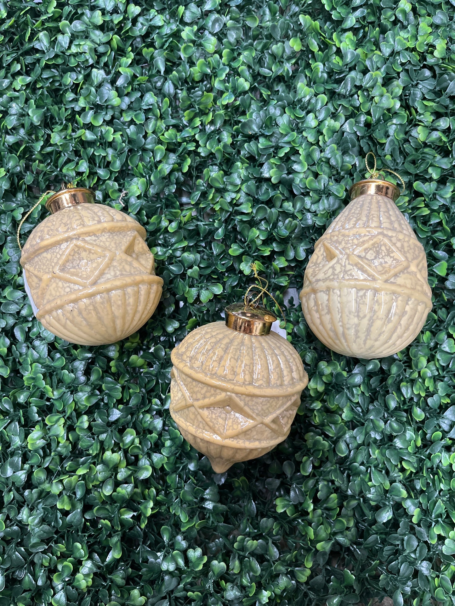 Gold Glass Finial Ornament 3 Assorted Styles