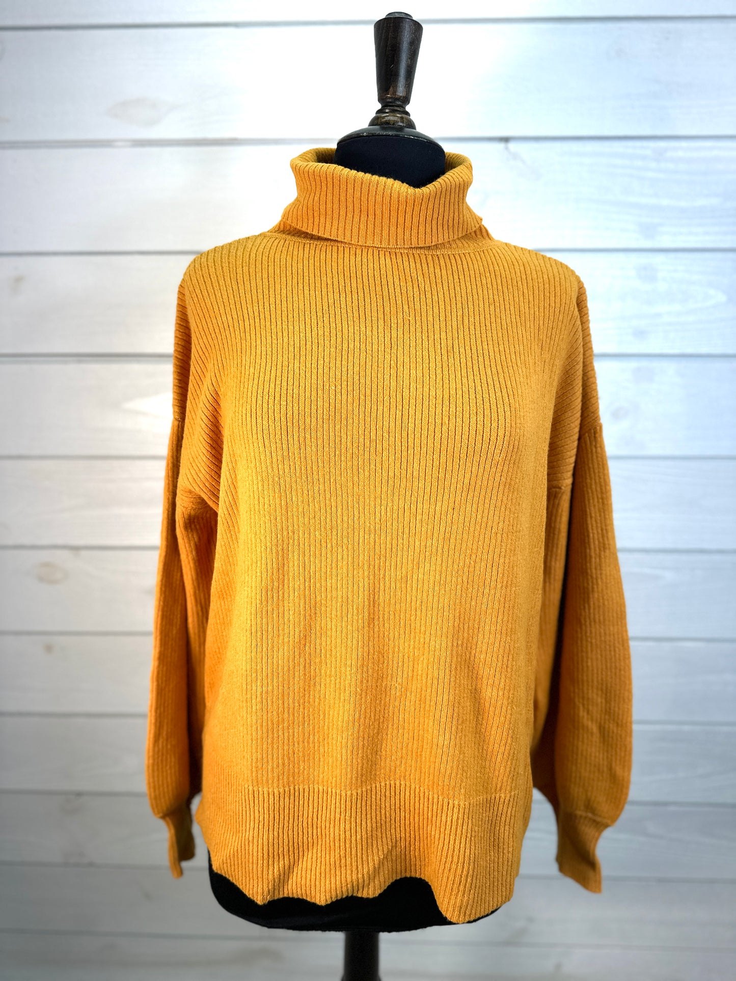 Mud Pie Roxie turtleneck sweater mustard