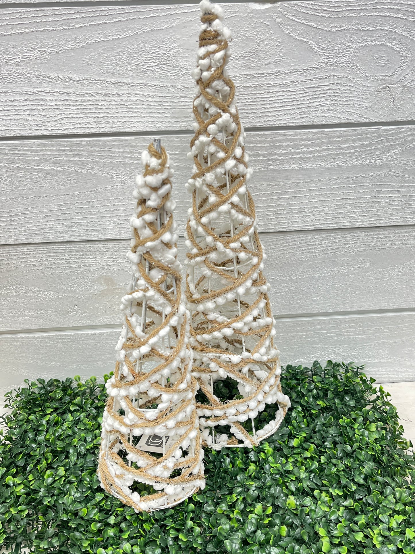 Jute And Cotton Ball Cone Tree