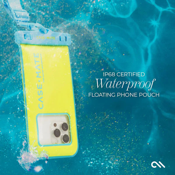 Case Mate Large Waterproof Floating Phone Pouch- Citrus Splash Lime/Blue