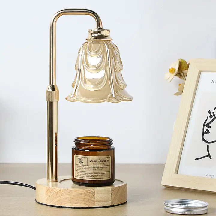 Wooden Candle Warmer With Dimmable Lamp