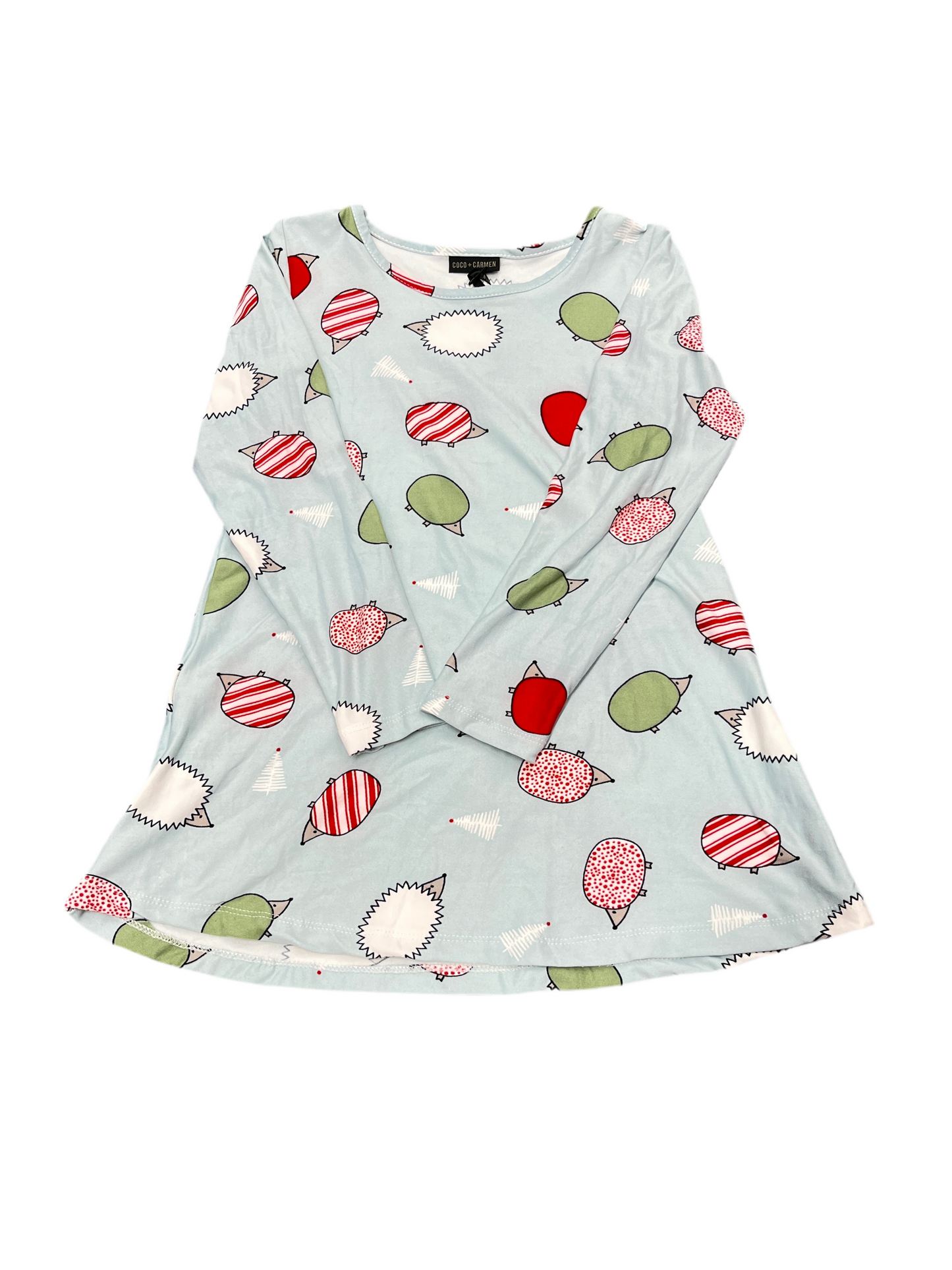 Coco + Carmen Kids Christmas Hedgehog Nightgown