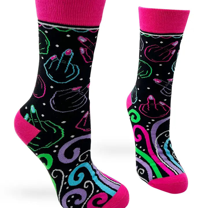 Flip Off Sassy Ladies' Crew Socks