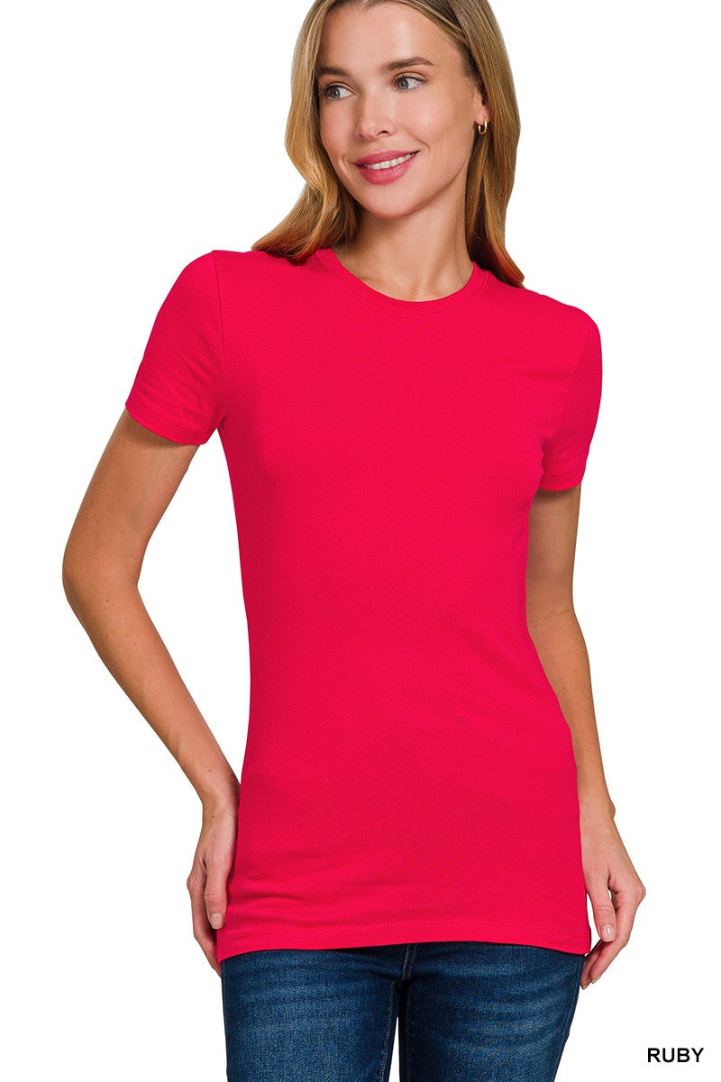 Basic Cotton Crew Neck Short Sleeve Tee
