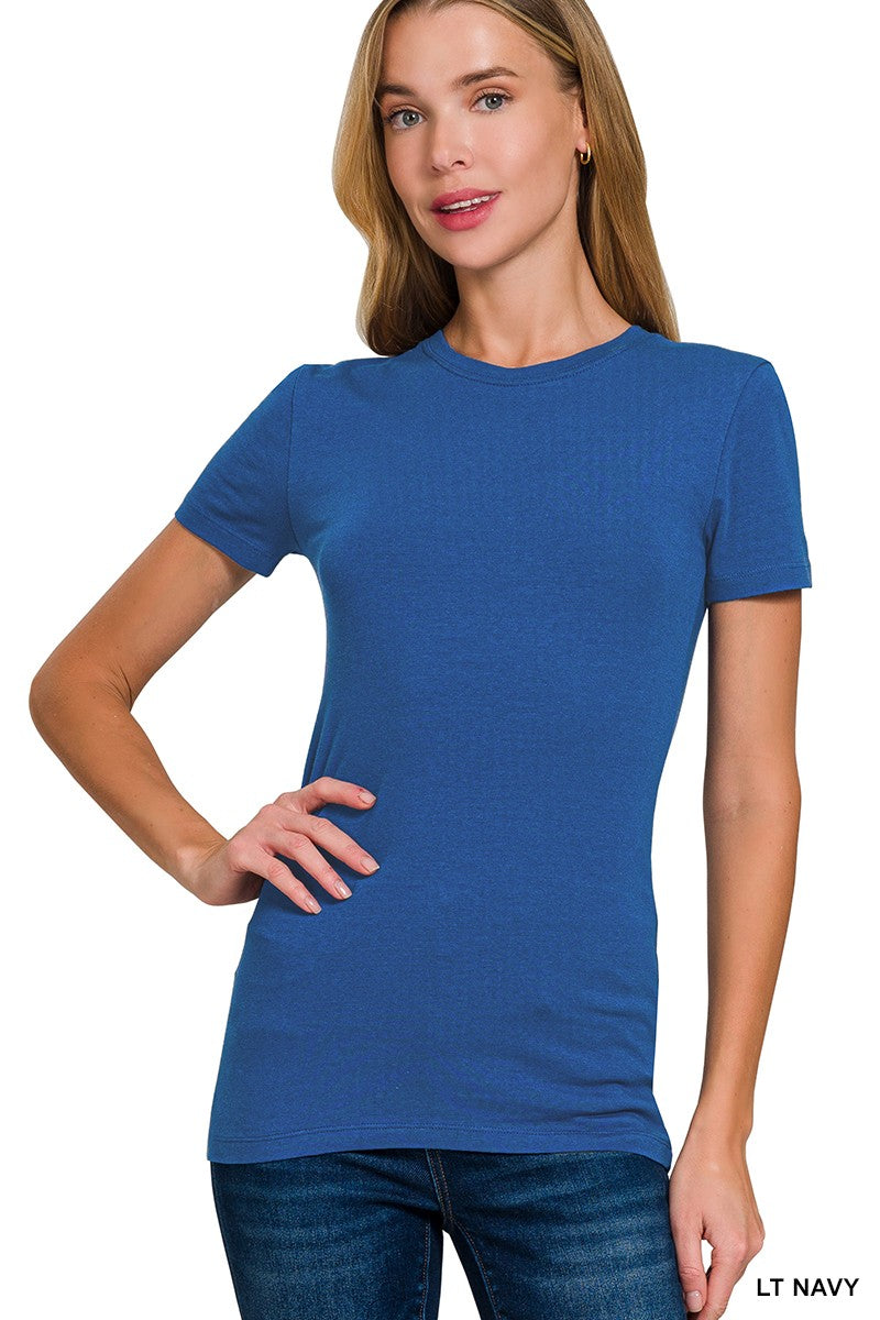 Basic Cotton Crew Neck Short Sleeve Tee