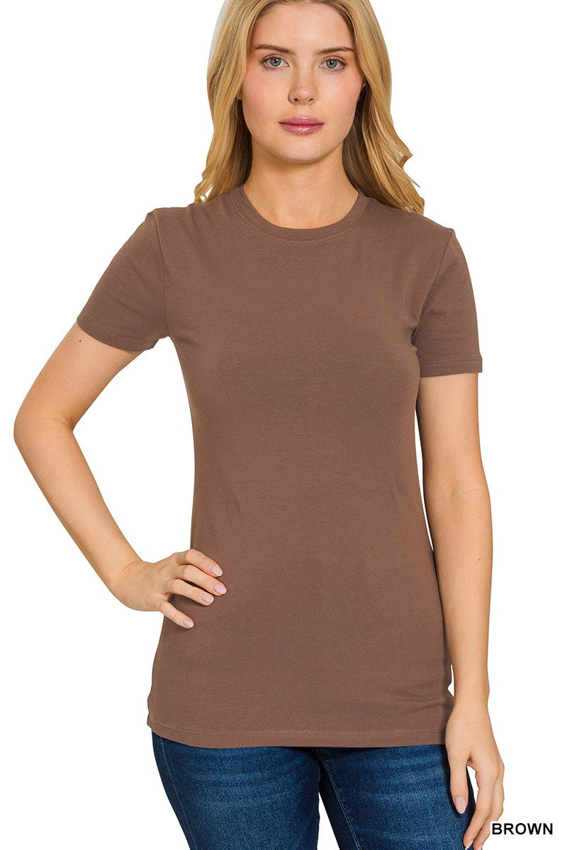 Basic Cotton Crew Neck Short Sleeve Tee