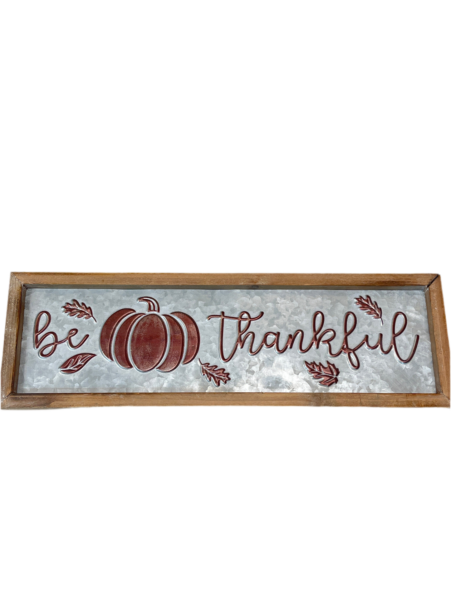 Metal Fall Sign With Wooden Frame