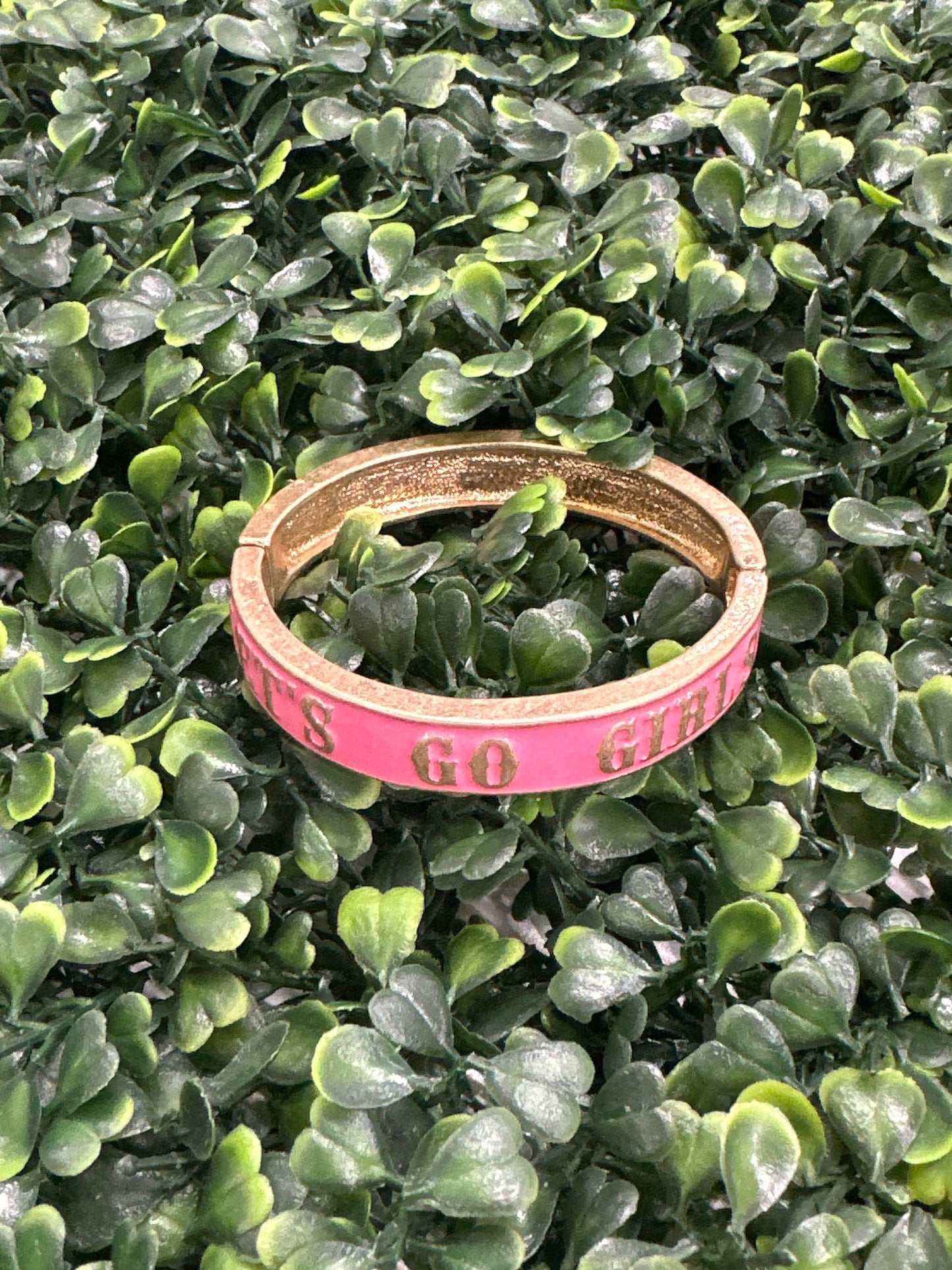 Canvas Style Let's Go Girls Pink Hinge Bangle