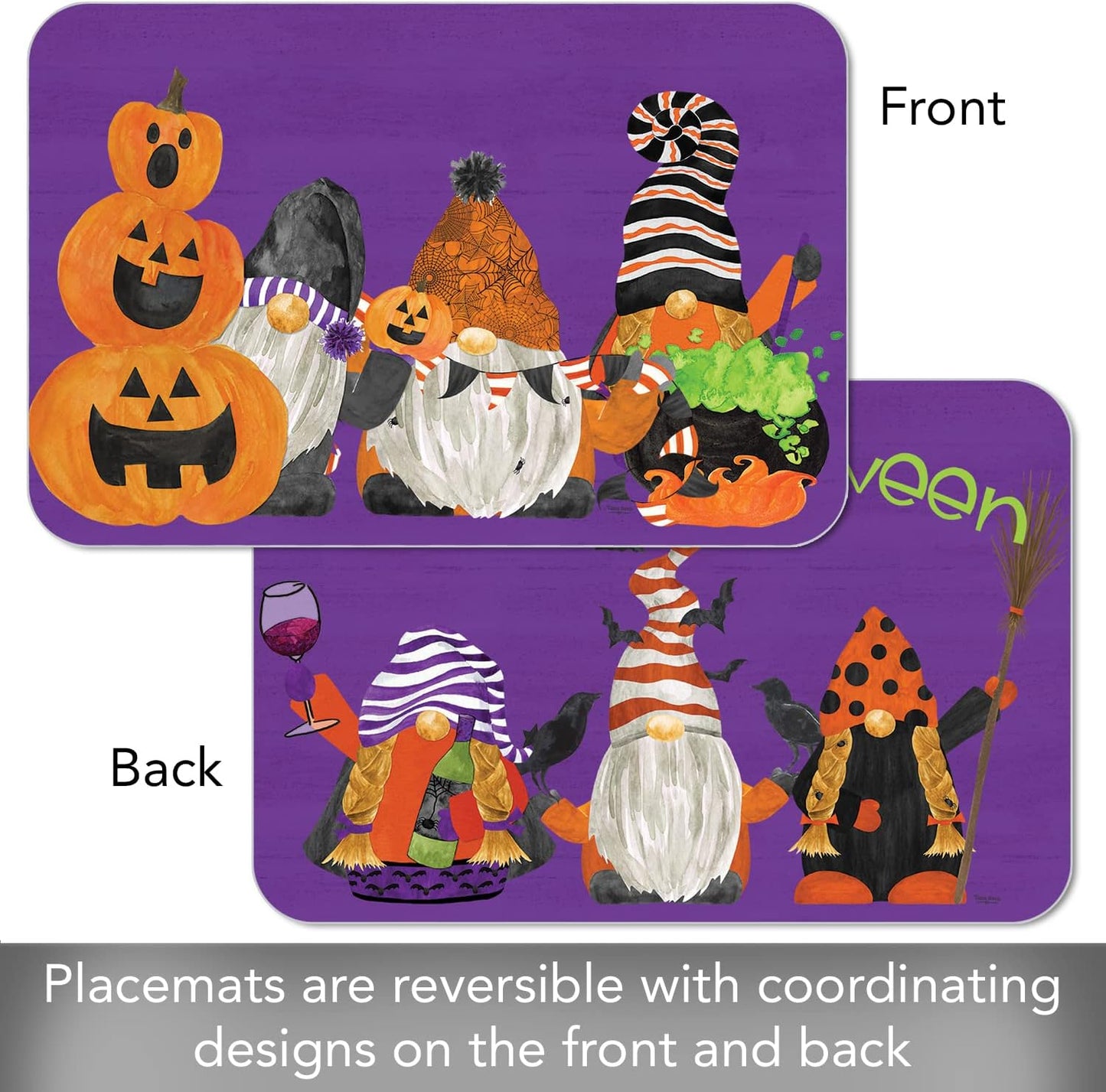 Happy Halloween Gnome Reversible Placemat