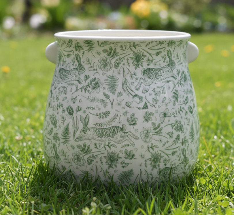Rustic Green Pattern Planter