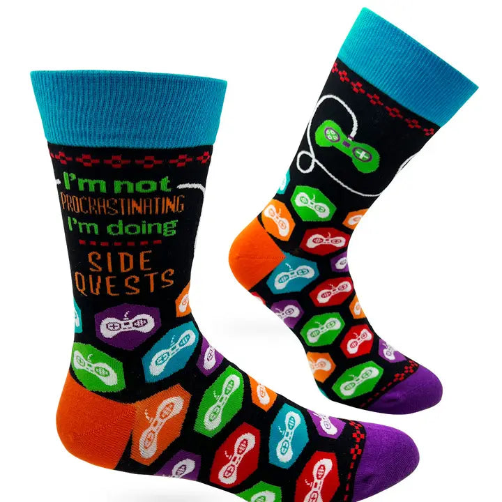 I'm Not Procrastinating I'm Doing Side Quests Men's Crew Socks