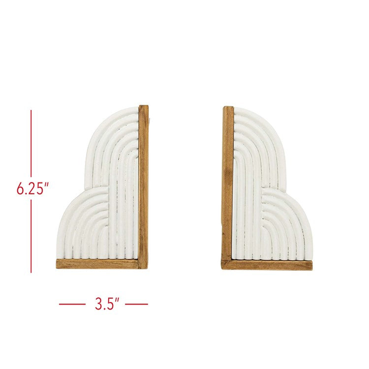 Wooden Wren Arched Bookends