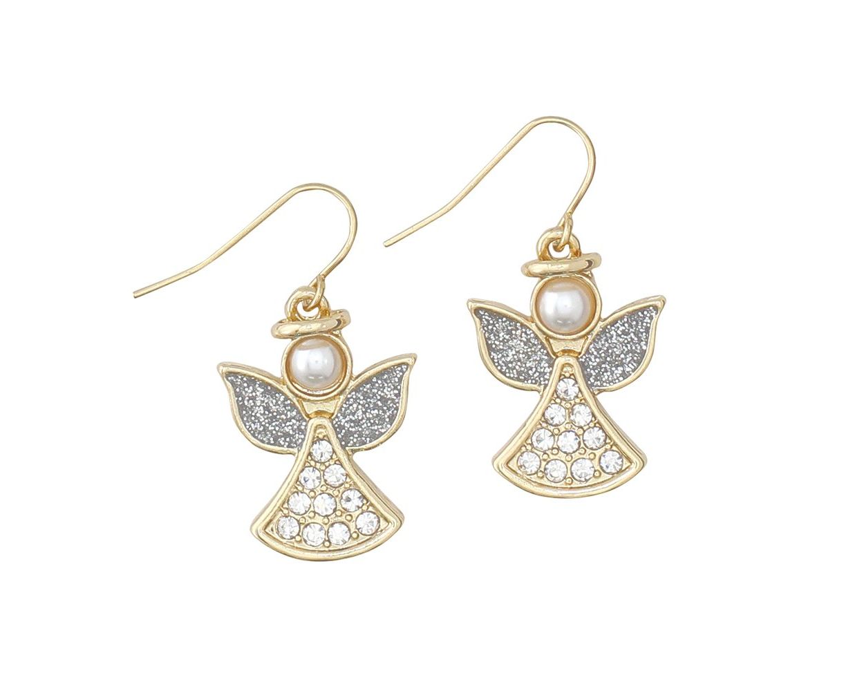Angels With Pearls and Crystals Earrings
