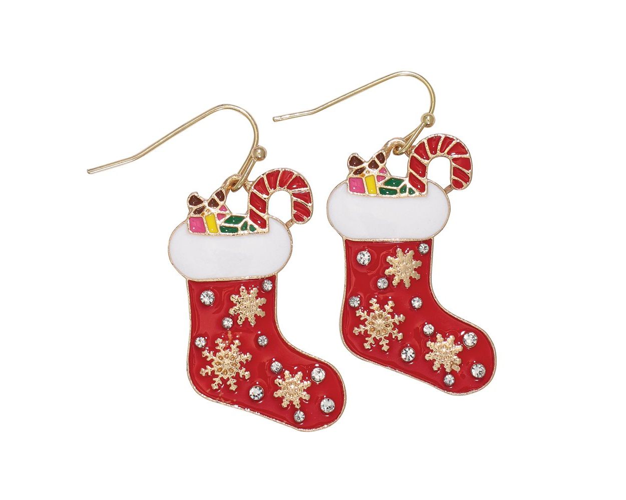 Red Stuffed Stocking Earrings