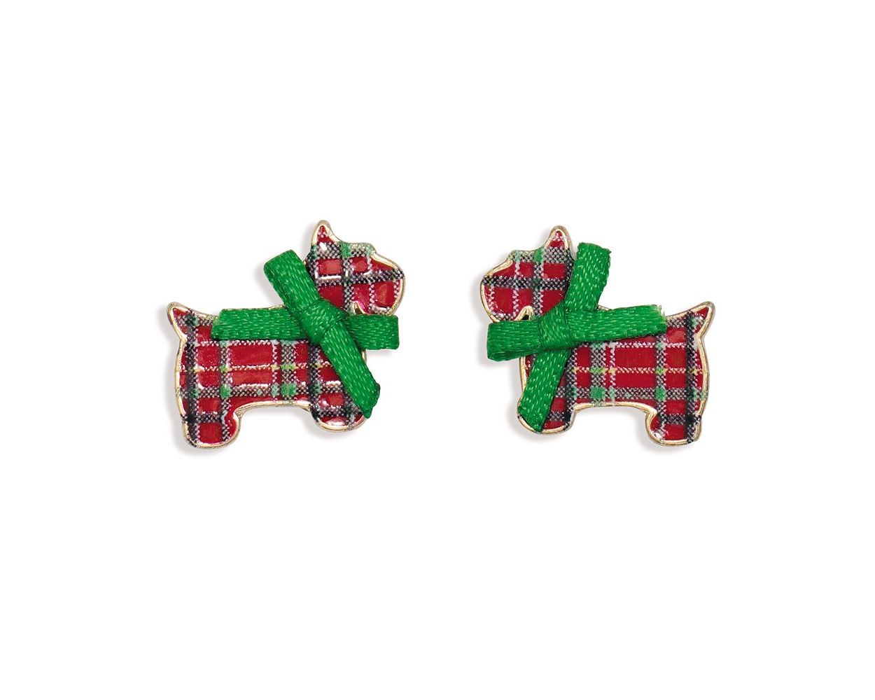 Periwinkle Christmas Scottie Earrings