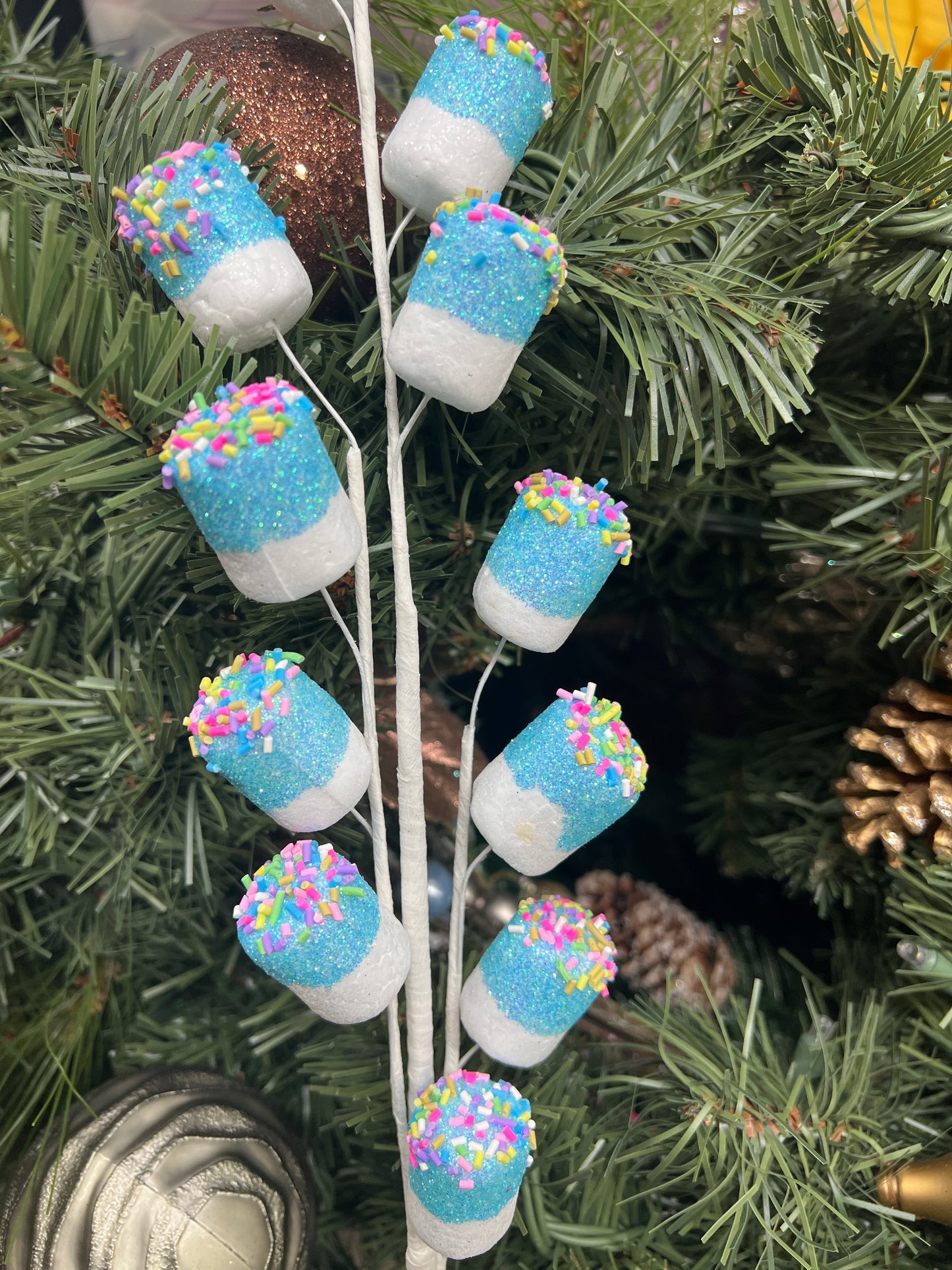 Blue Candied Marshmallow Tree Pick