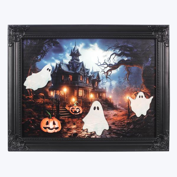 Black Wood Framed Ghost Wall Art