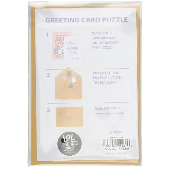 No Bunny Loves Me Like Jesus Easter Puzzle Card