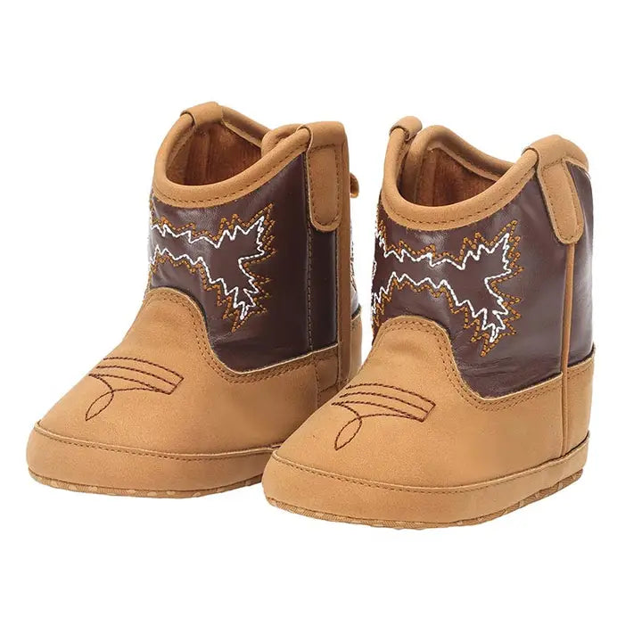 Stephan Baby Cowboy Boots - Brown + Tan