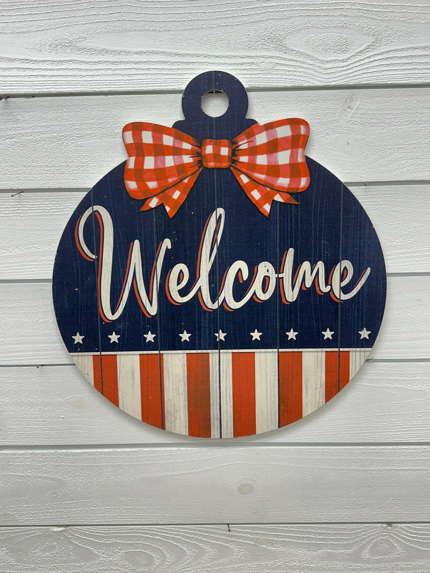 Welcome Patriotic Round Adoornament