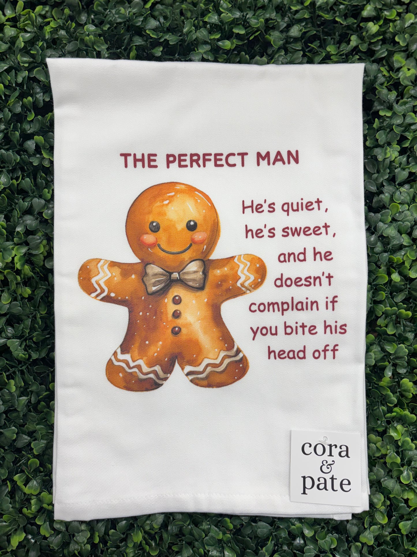 The Perfect Man Christmas Tea Towel