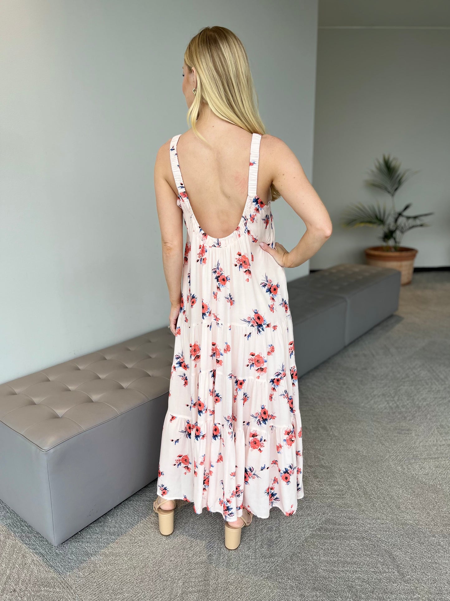 White Dainty Floral Maxi Dress