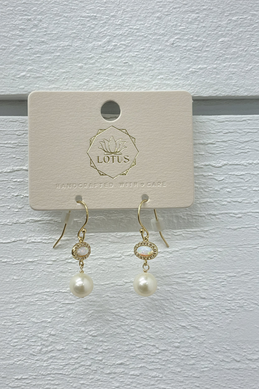 Lotus Jewelry Studio- Gold Opala Earrings