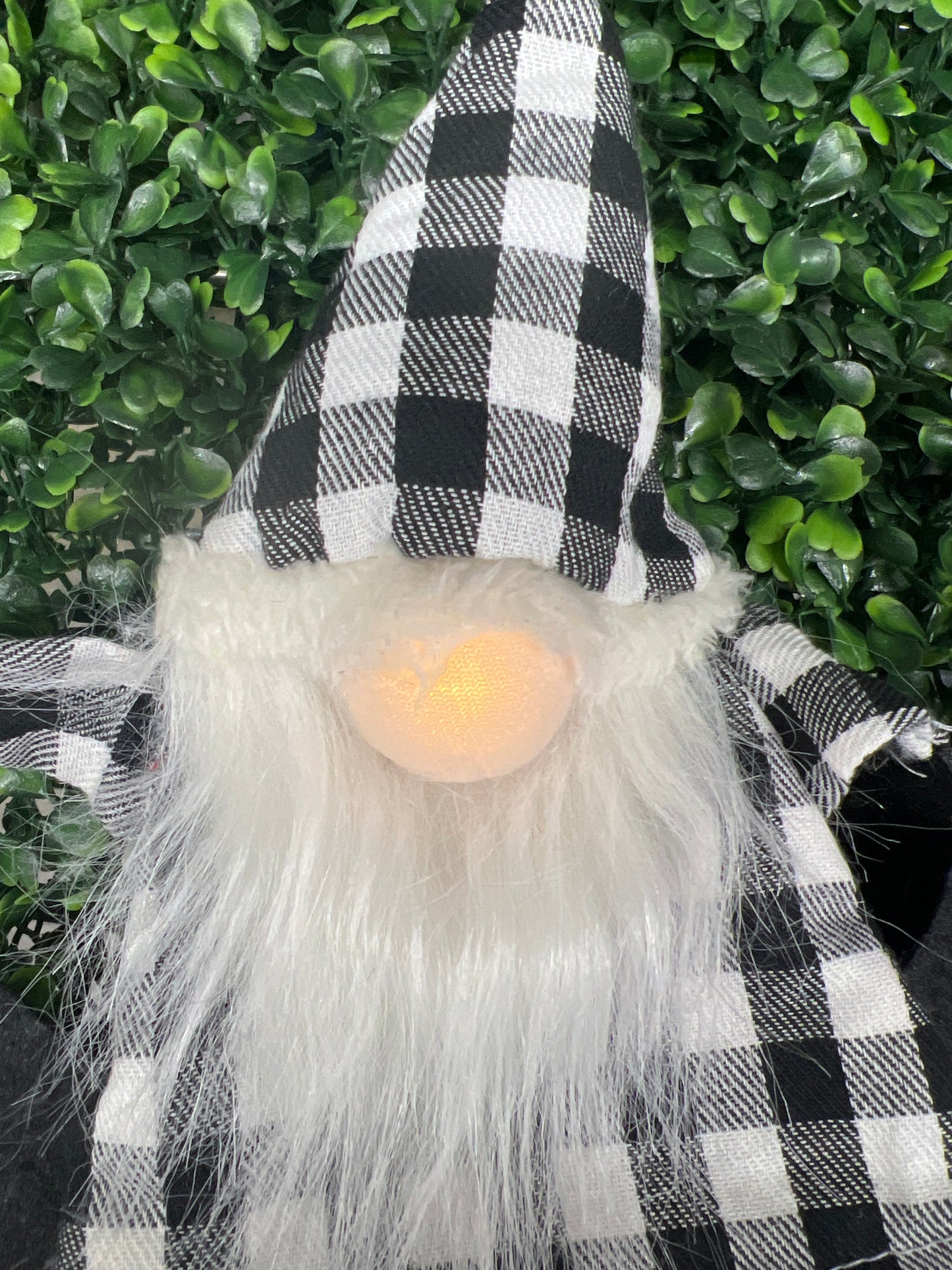 Plush Plaid Santa Gnome Bottle Topper