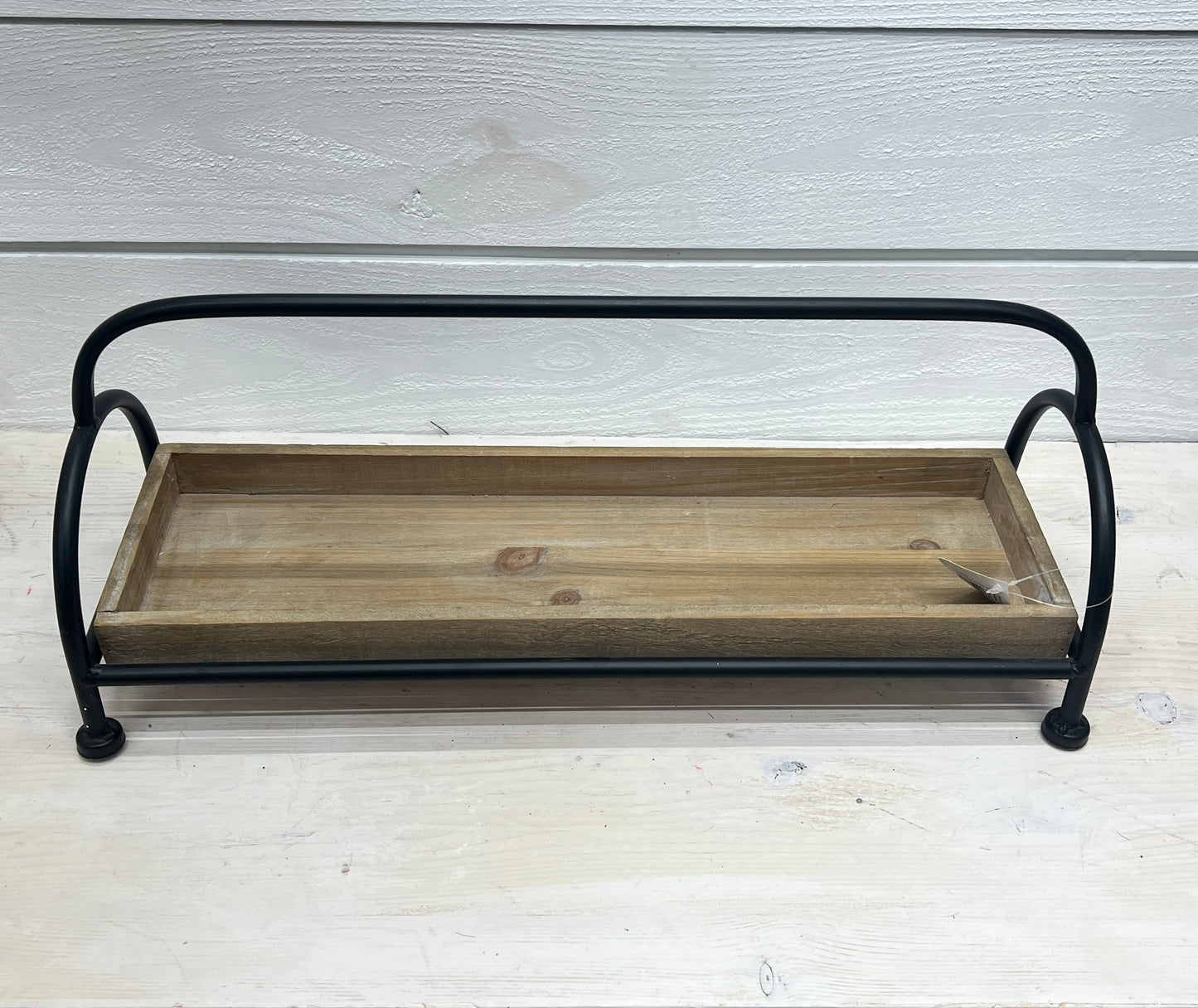 Metal Frame Wood Trench Tray