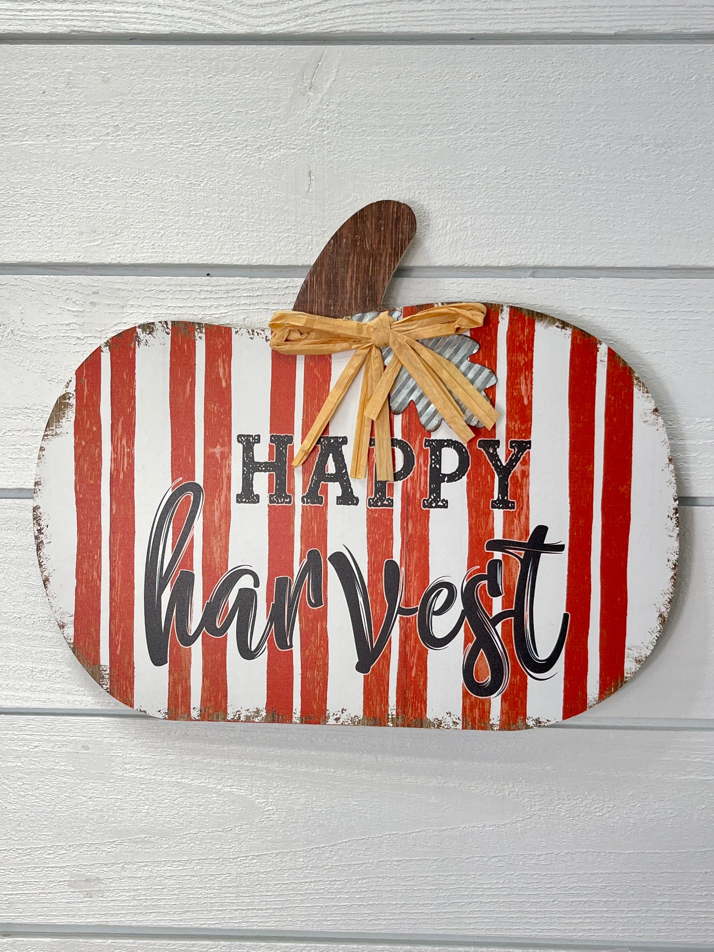 Happy Harvest Striped Pumpkin