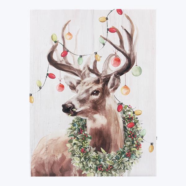 Christmas Deer Canvas Picture With LED LIghts