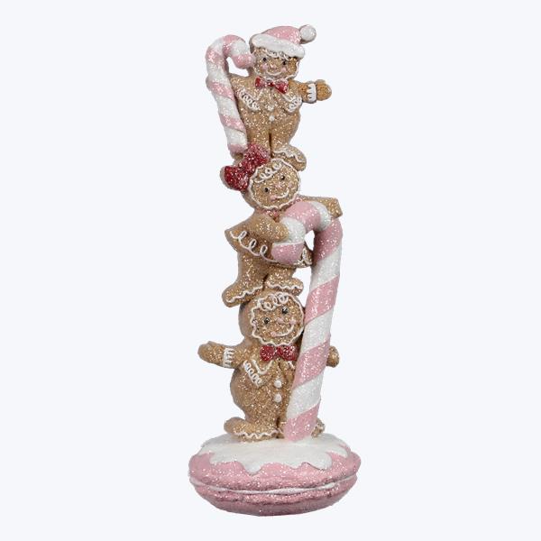 Glitter Resin Stacked Gingerbread Statue