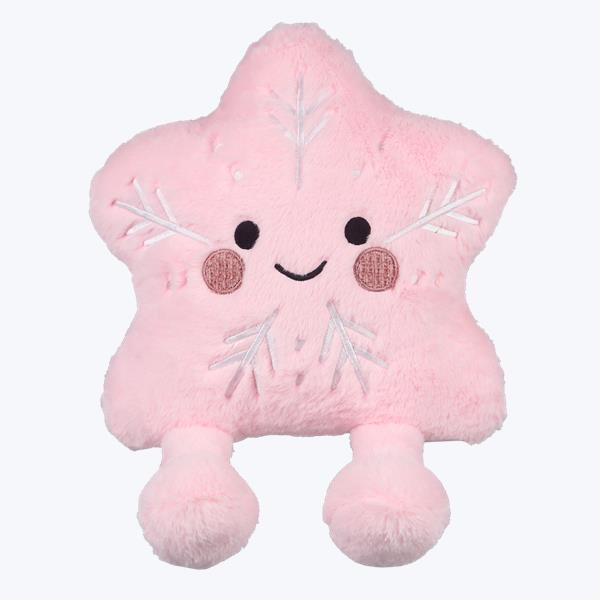 Pink Plush Snowflake Pillow